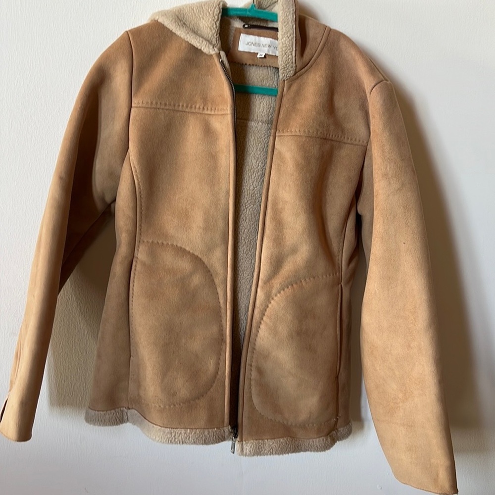 Jones New York Suede Women's Hooded Coat NWT